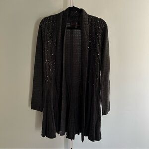Colour Works Dark Gray Sweater Cardigan with Sequins